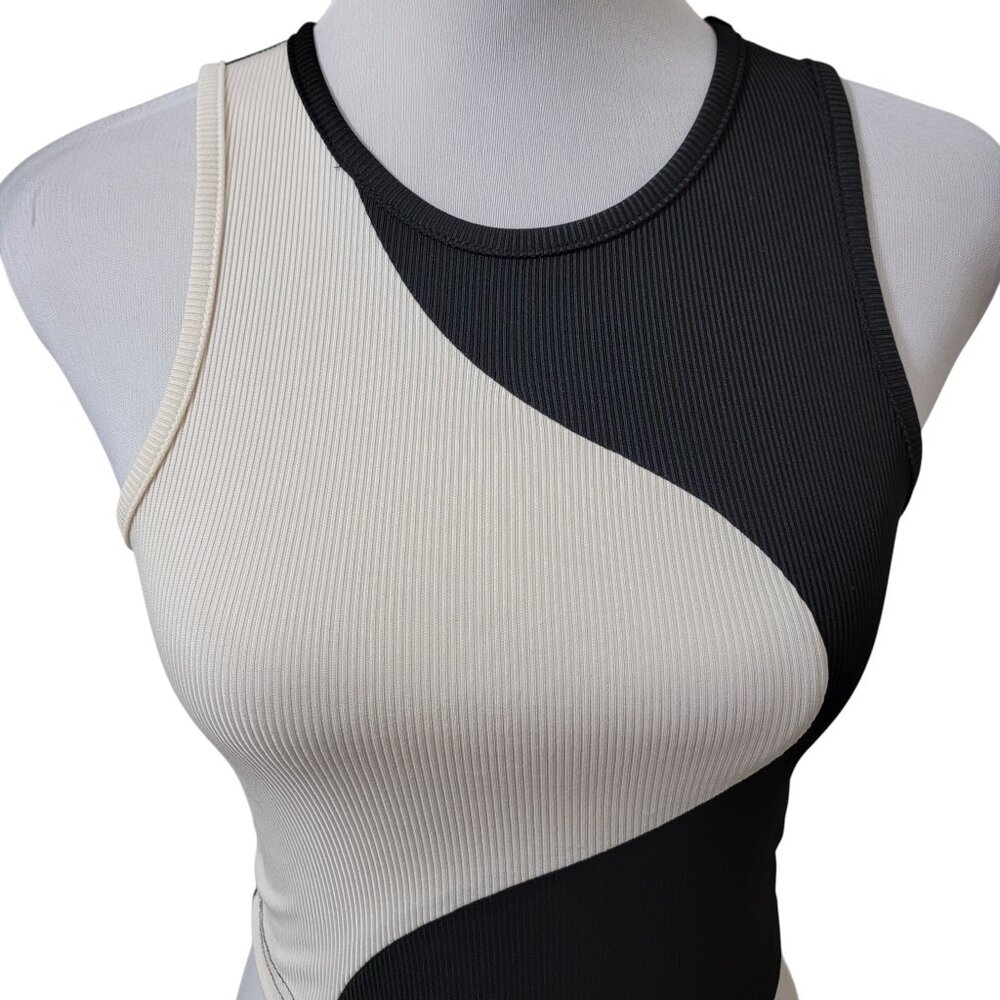 Shein Size S (4) Unity Color Block Ribbed Knit Tank Top, Short/Cropped.  2 For 1 - Picture 6 of 15